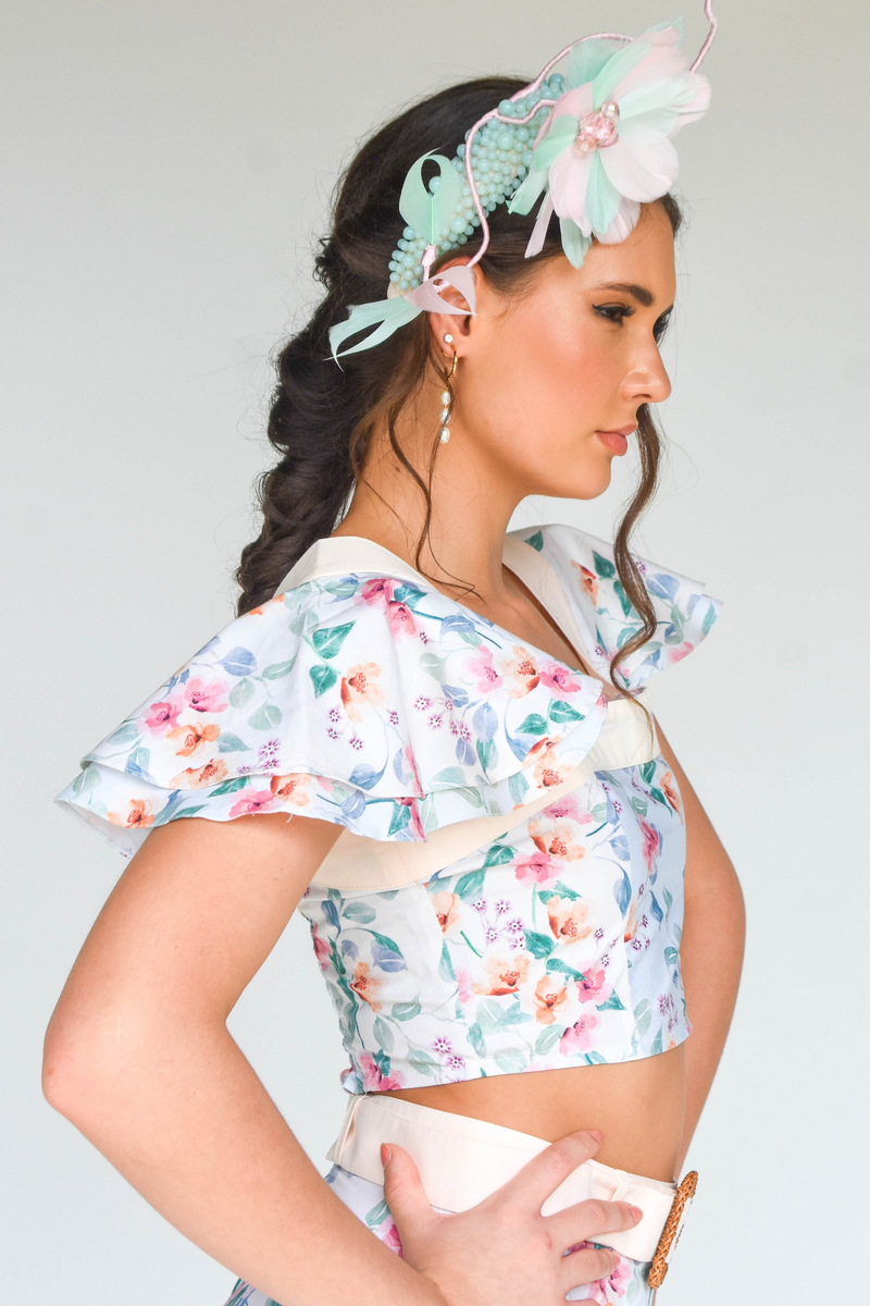 Hyacinth Floral Crop Top | Organic Cotton