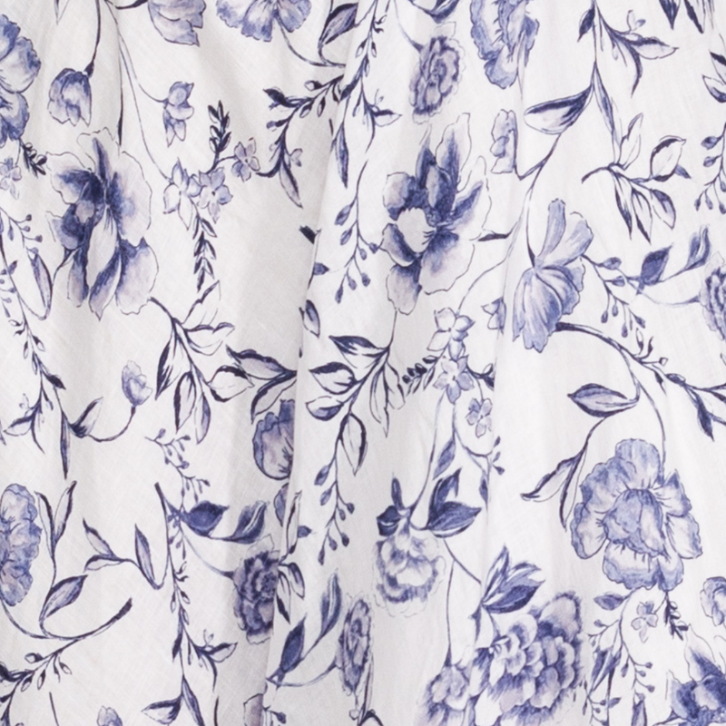 Bluebell Blue Floral Midi Dress | 100% Linen